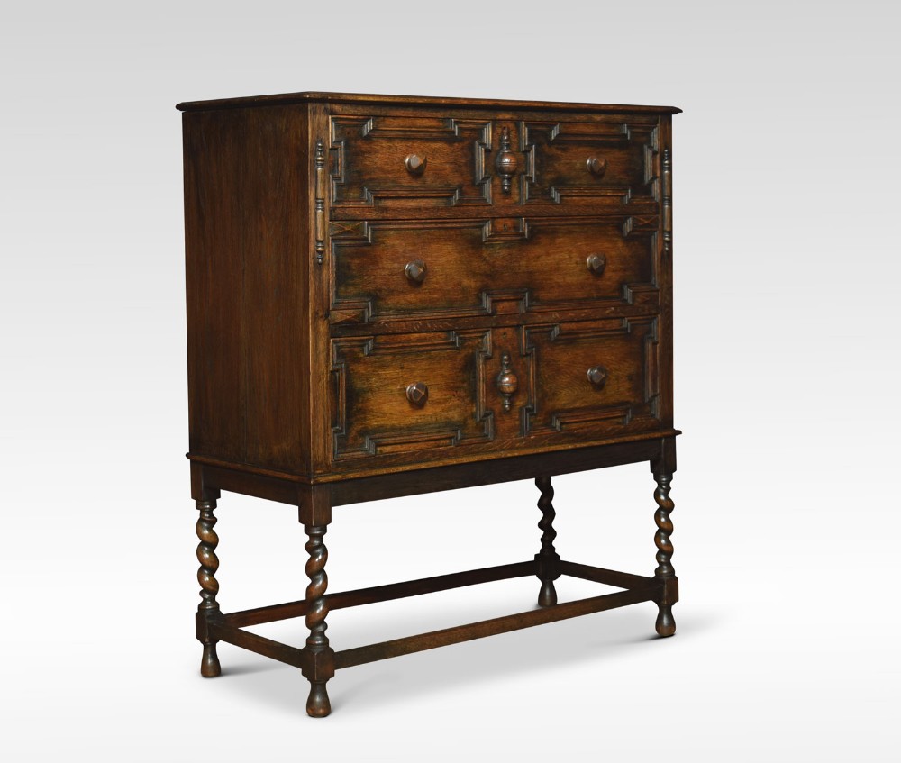 Jacobean style oak chest of drawers