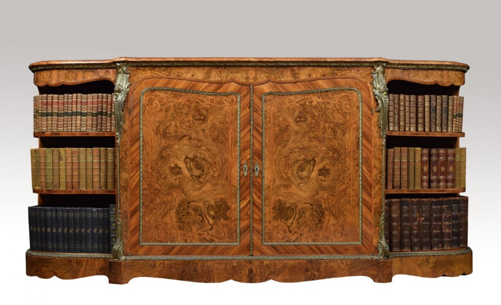 Burr walnut and tulipwood ormolu mounted credenza