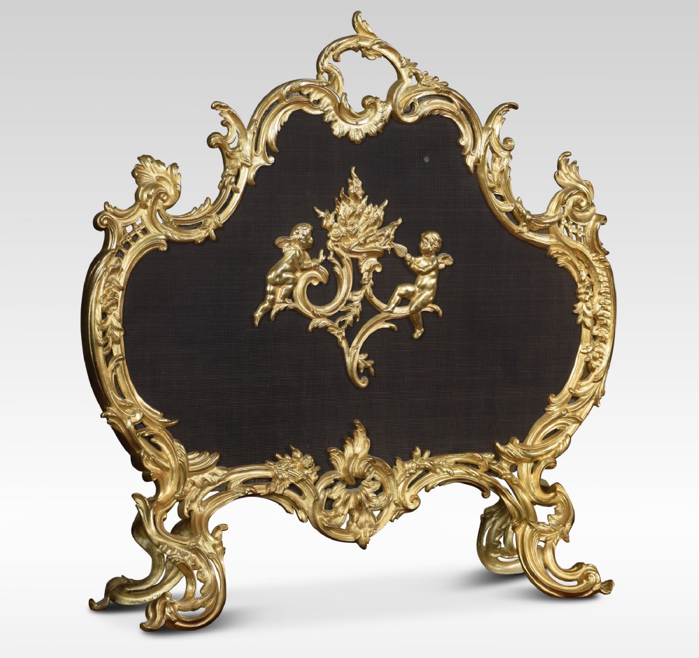 Brass Rococo fire screen