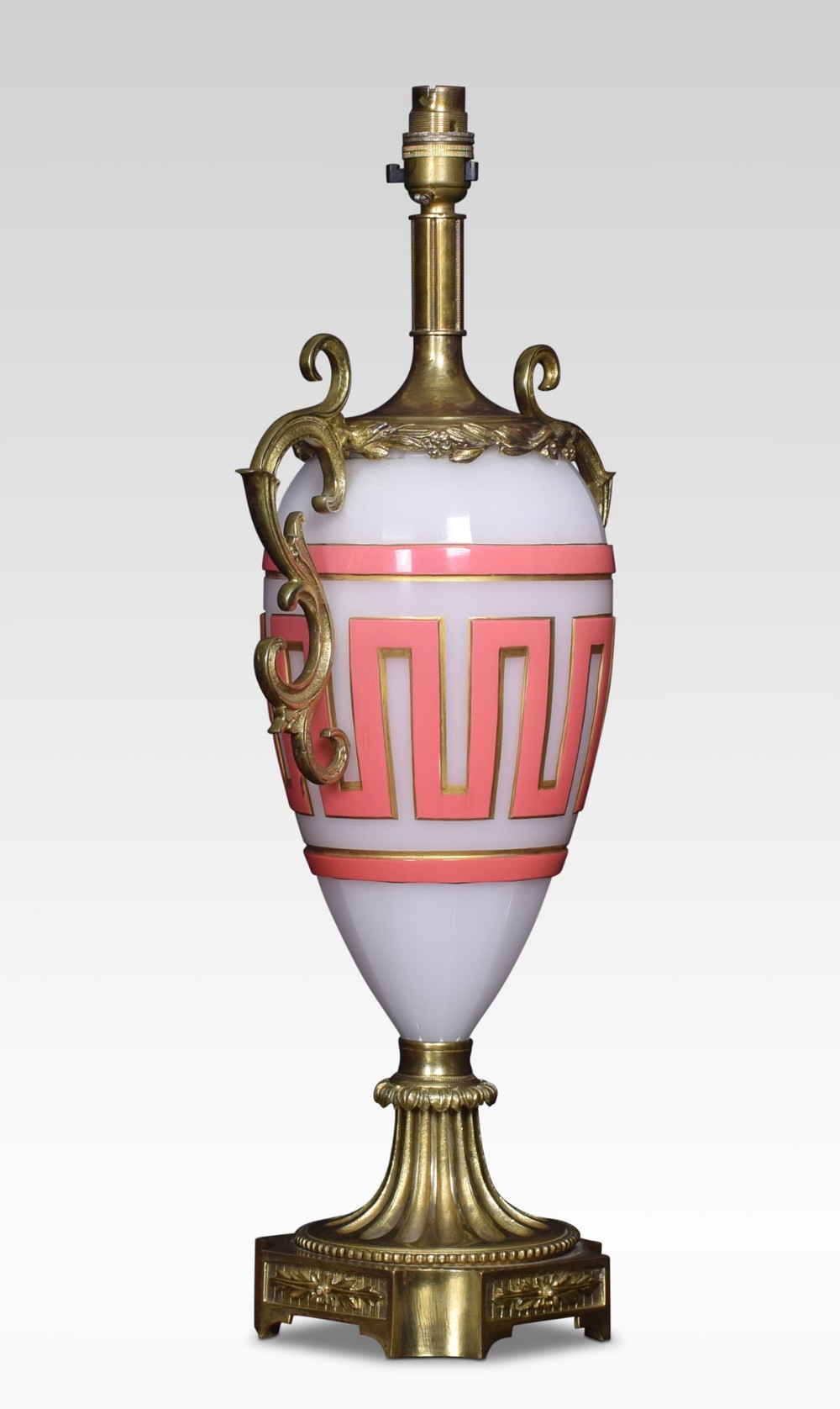 French glass and gilt brass mounted table lamp