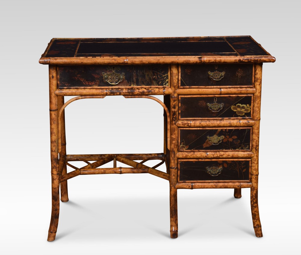 Bamboo black lacquered writing desk