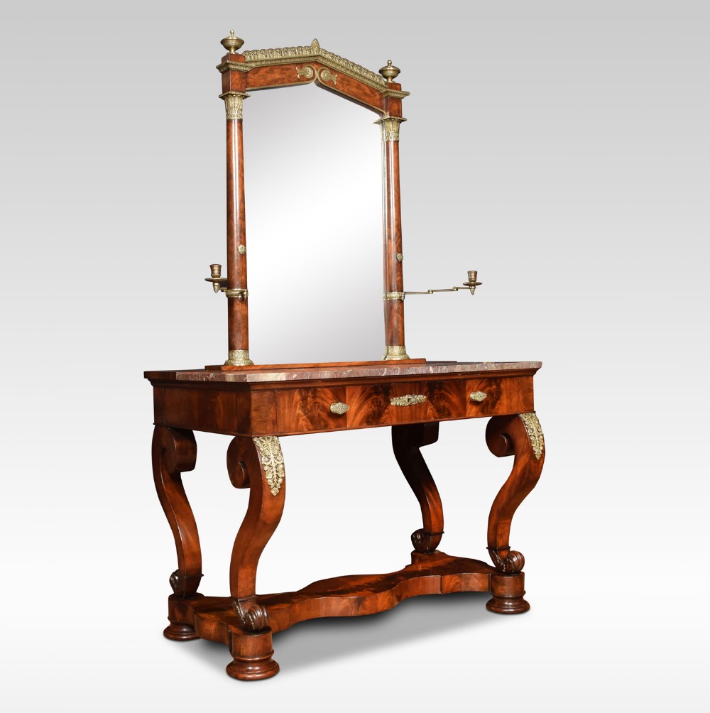 Mahogany and marble topped dressing table
