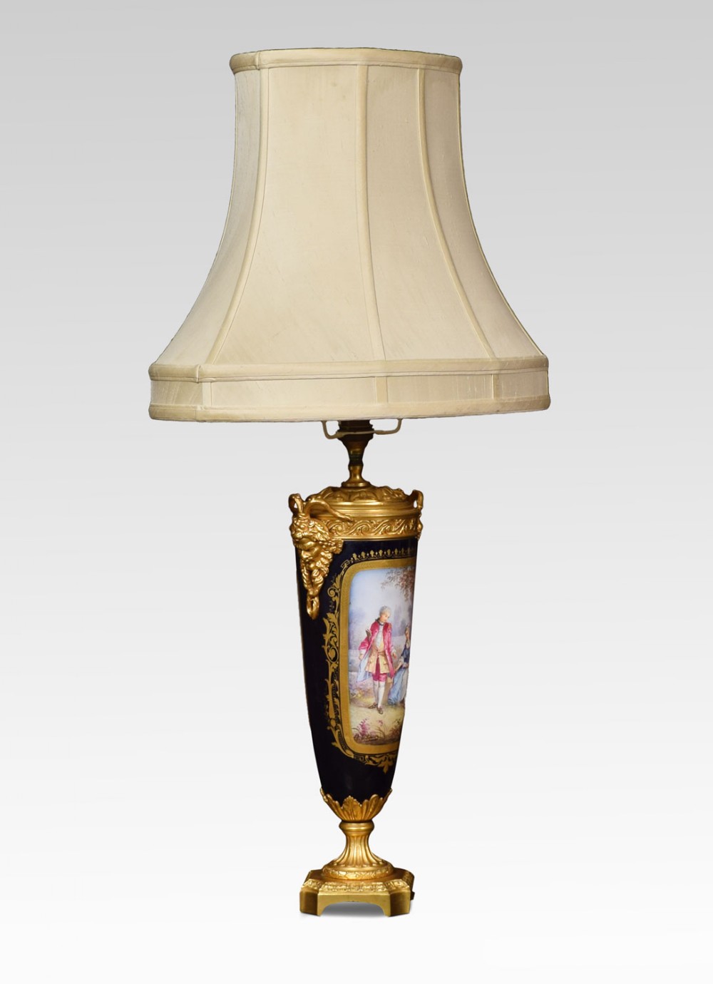 Sevres style French porcelain and ormolu table lamp