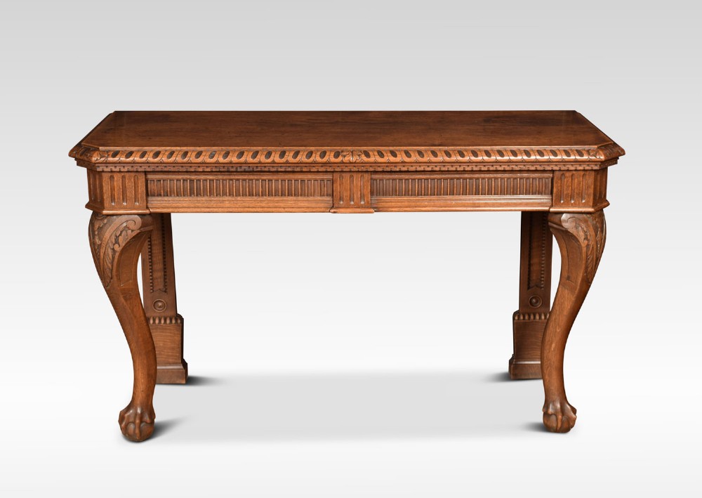 Carved oak console table