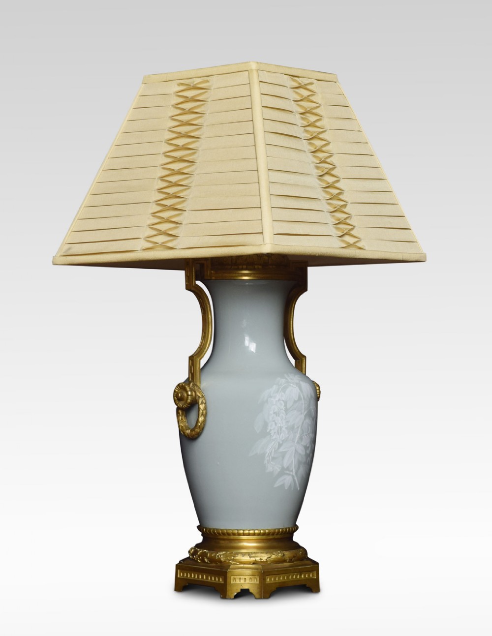 French ormolu mounted Limoges table lamp