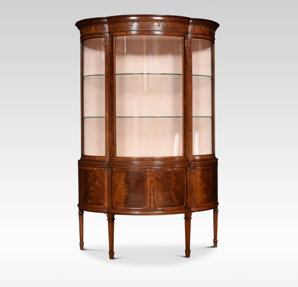 Mahogany bow fronted display cabinet