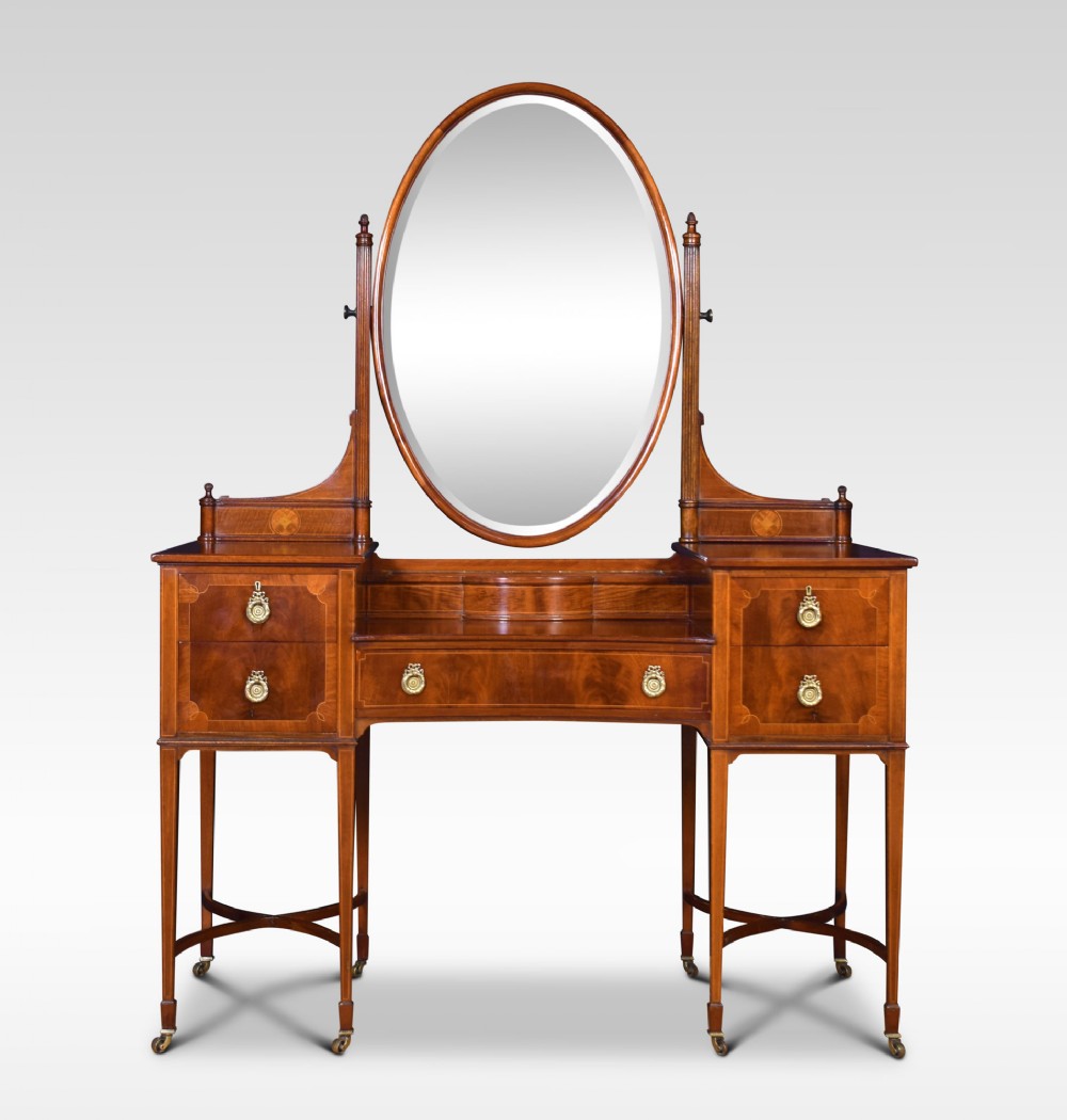 Mahogany inlaid dressing table