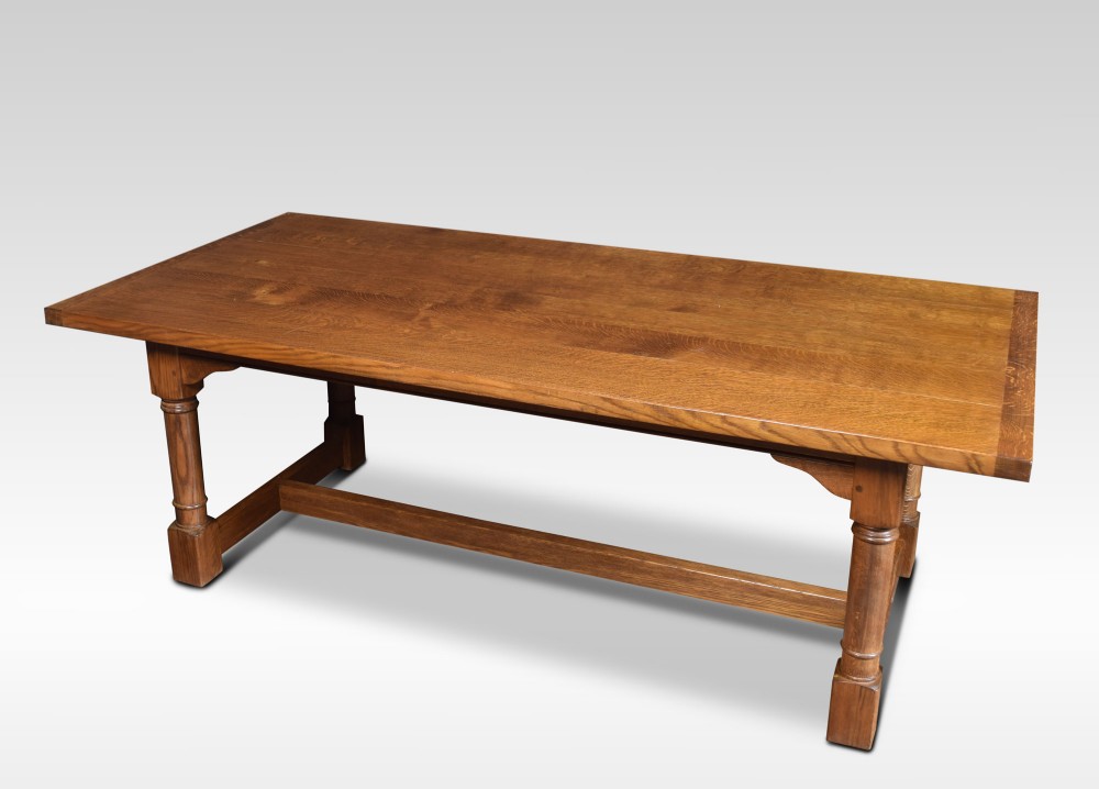 Oak plank top refectory table