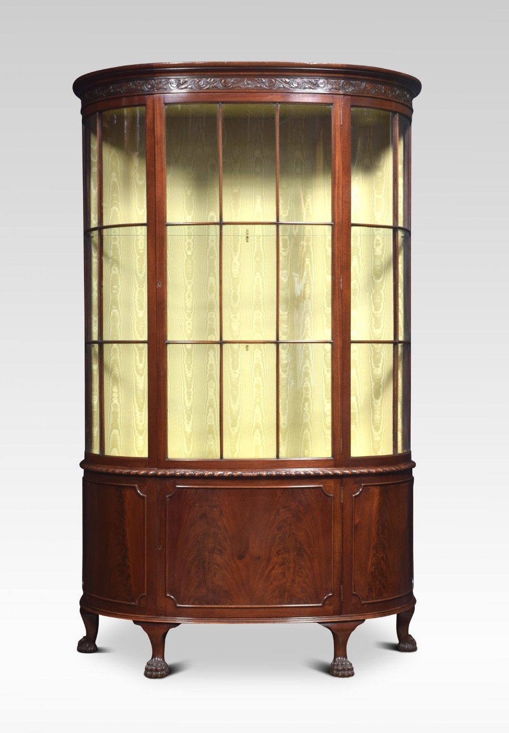 Mahogany bow fronted display cabinet