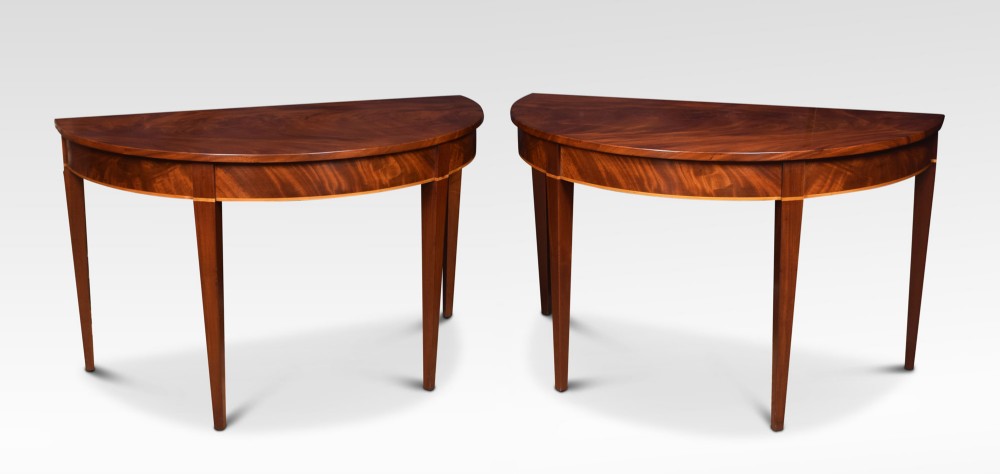 Pair of Mahogany half round hall tables