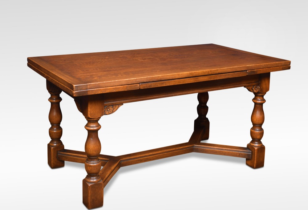 Oak draw leaf refectory table
