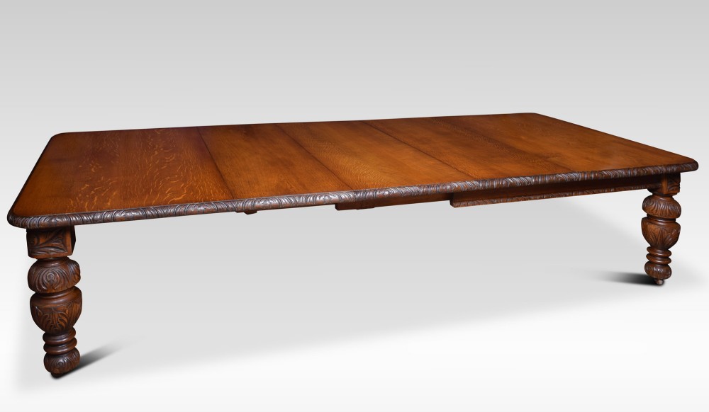 19th century carved oak dining table