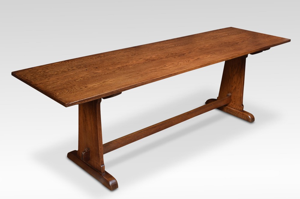 Large oak plank top refectory table