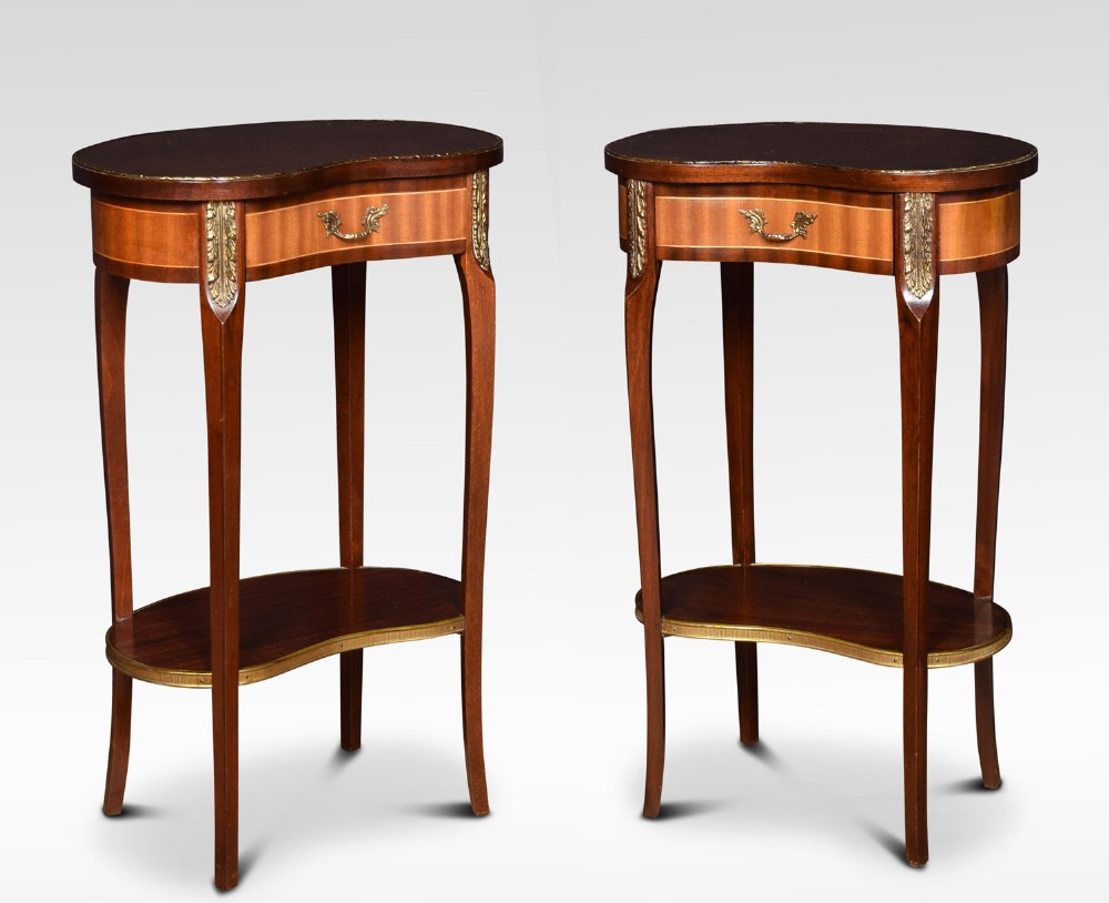 Pair of kidney shaped side tables