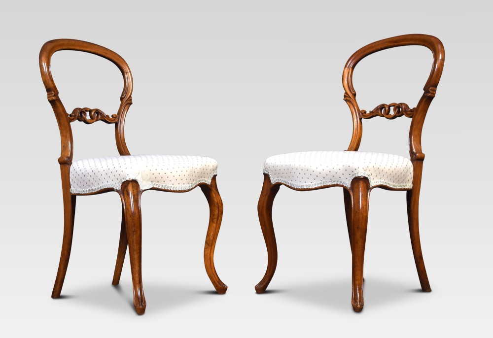 Pair of walnut side chairs