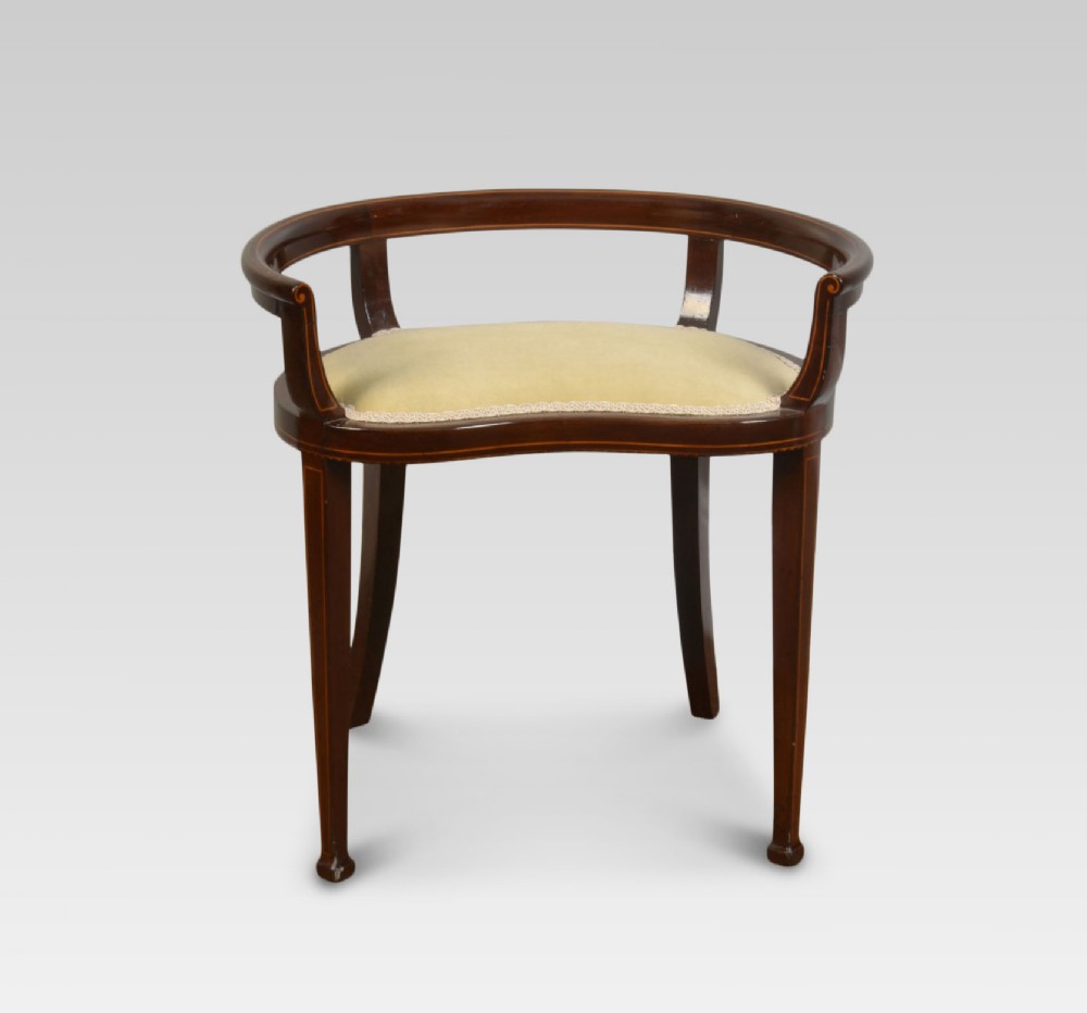 Edwardian string inlaid piano seat