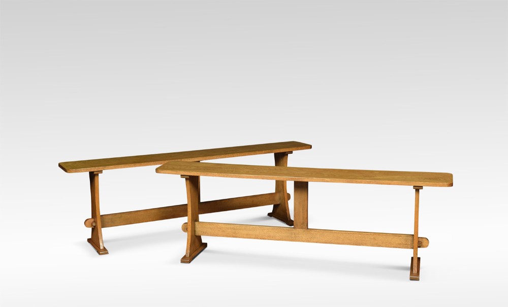 Pair of oak benches