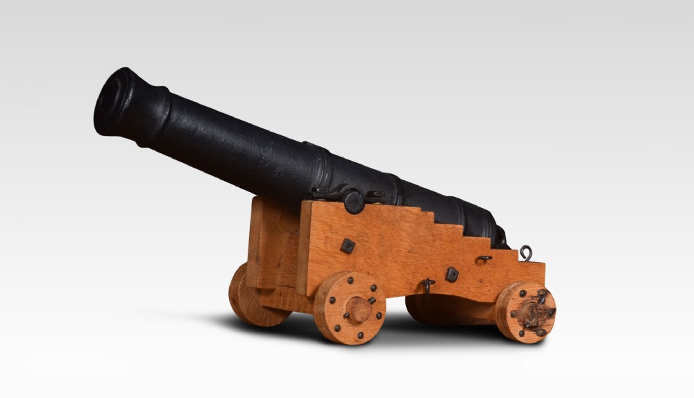 Large cast iron signal cannon