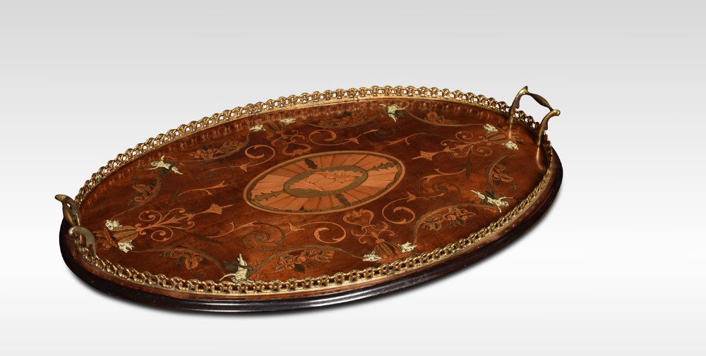 Mahogany inlaid tray