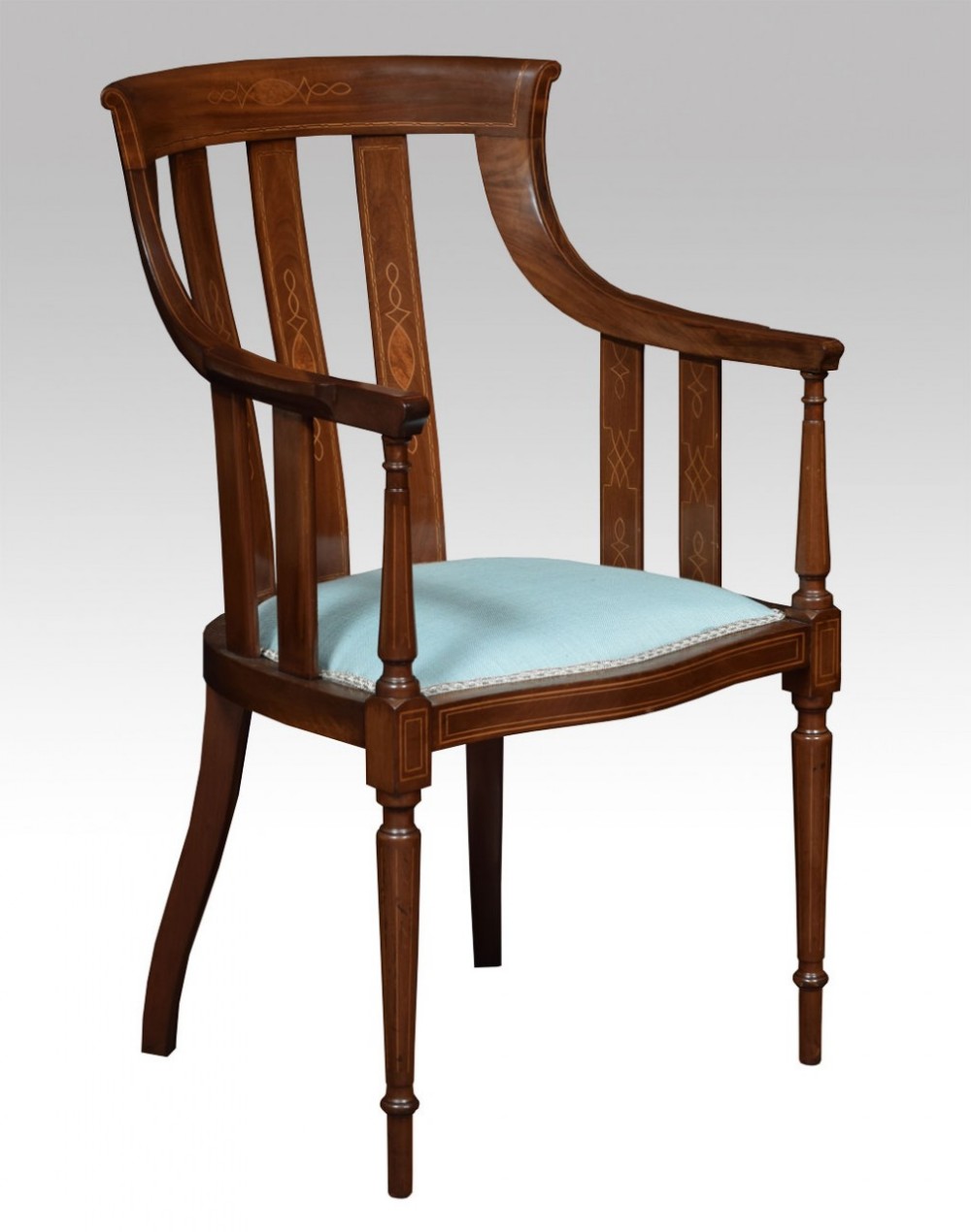Mahogany inlaid armchair