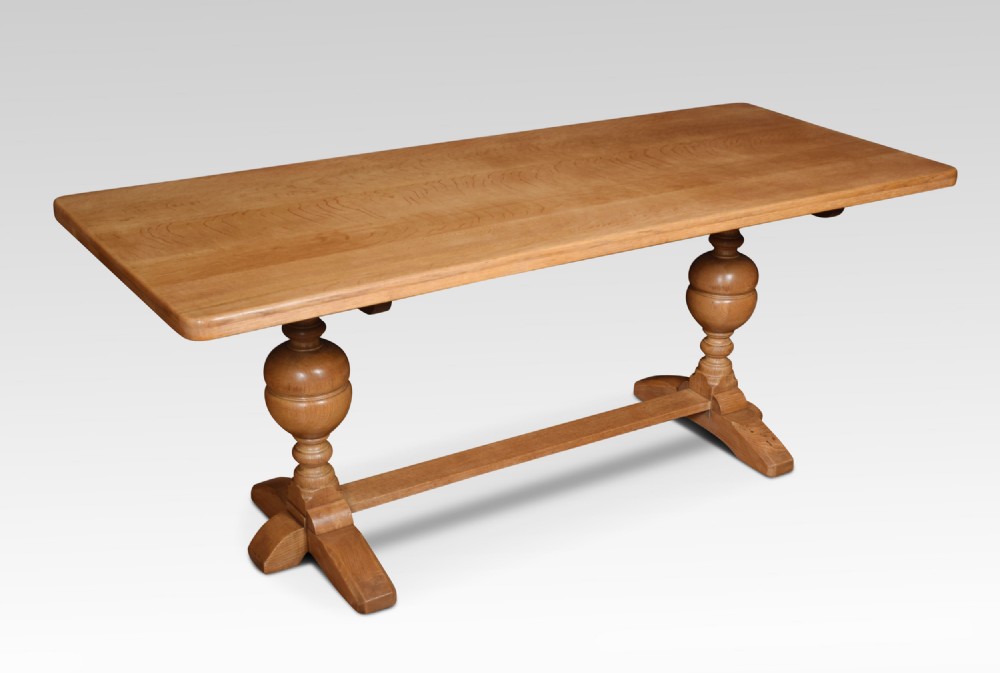 Blond oak refectory table
