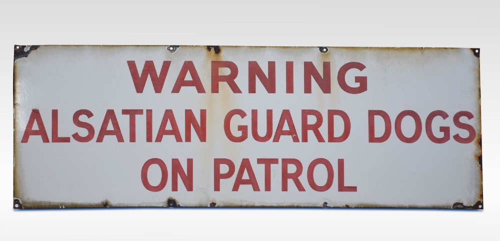 Early 20th century enamelled Alsatian sign