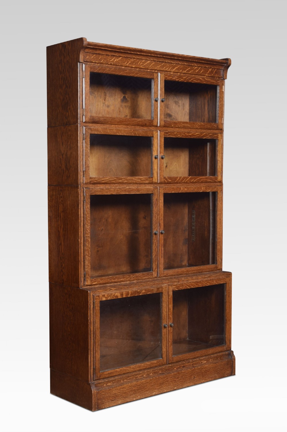 Oak four sectional bookcase