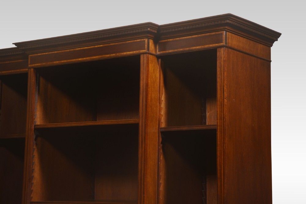 Mahogany inlaid breakfront bookcase View VII