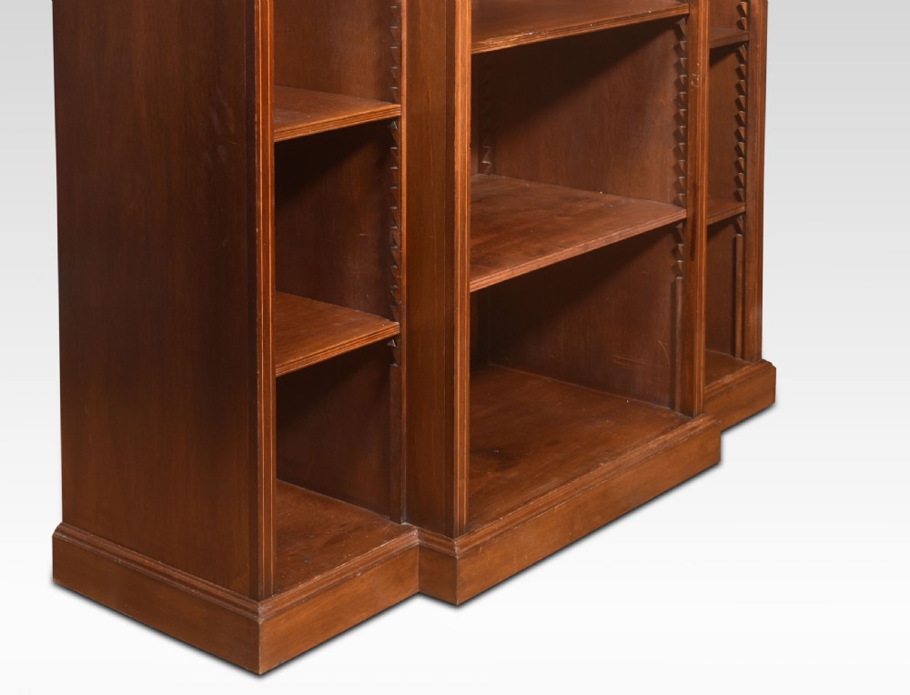 Mahogany inlaid breakfront bookcase View VIII
