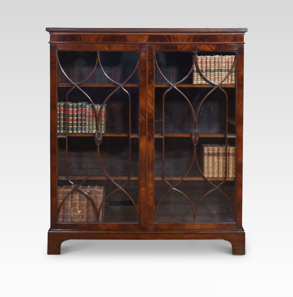 Mahogany two door glazed bookcase View IV