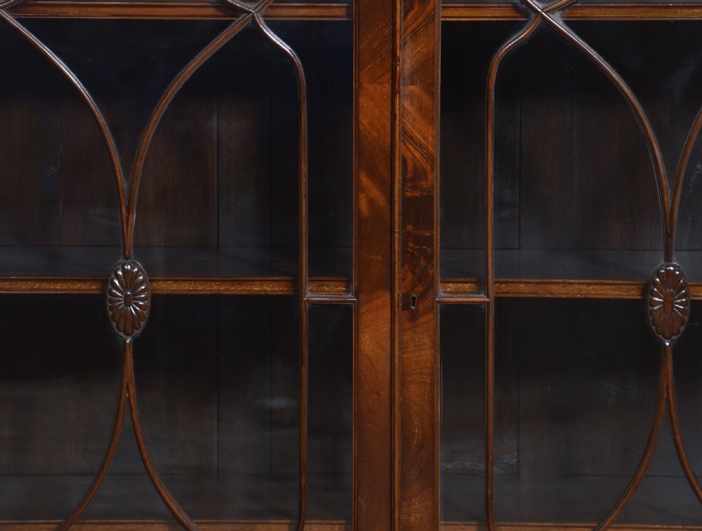 Mahogany two door glazed bookcase View X