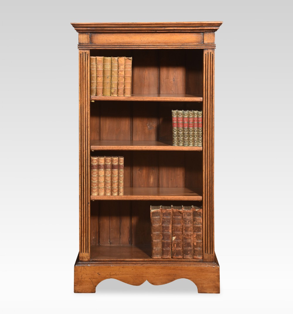 Pair of oak open bookcases View II