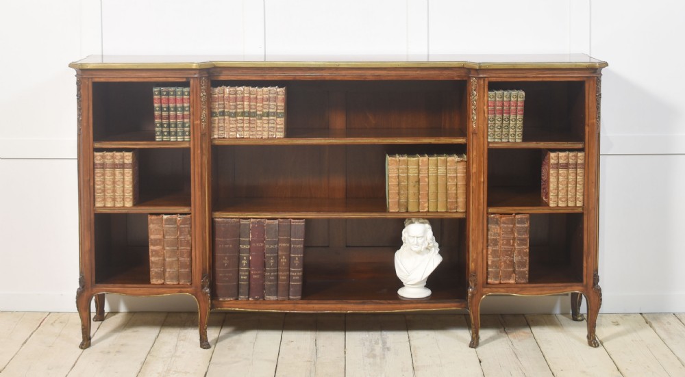 Kingwood ormolu mounted open bookcase View VII
