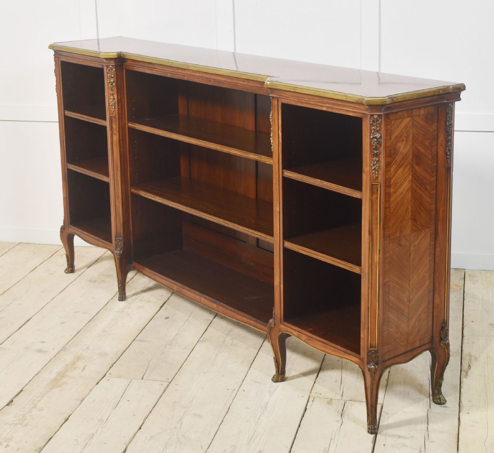Kingwood ormolu mounted open bookcase View VIII