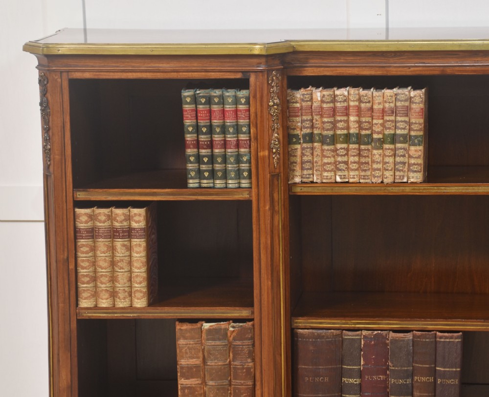 Kingwood ormolu mounted open bookcase View X