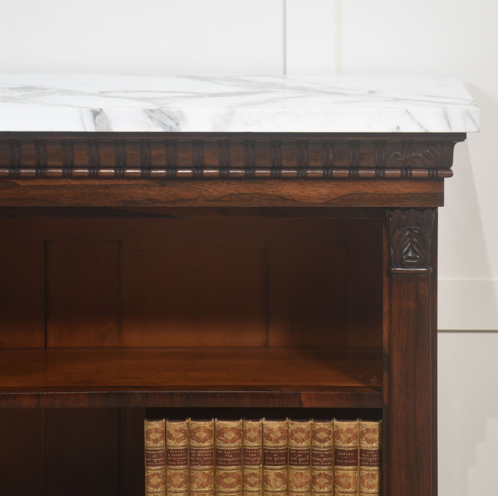 Regency rosewood open bookcase View II