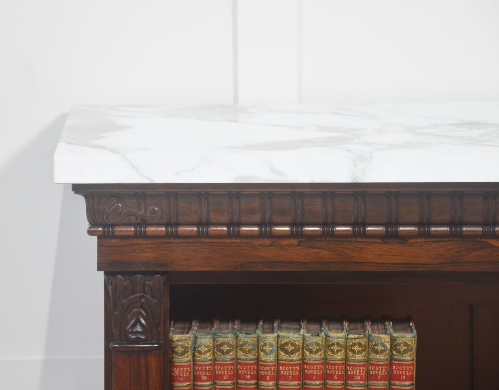 Regency rosewood open bookcase View III