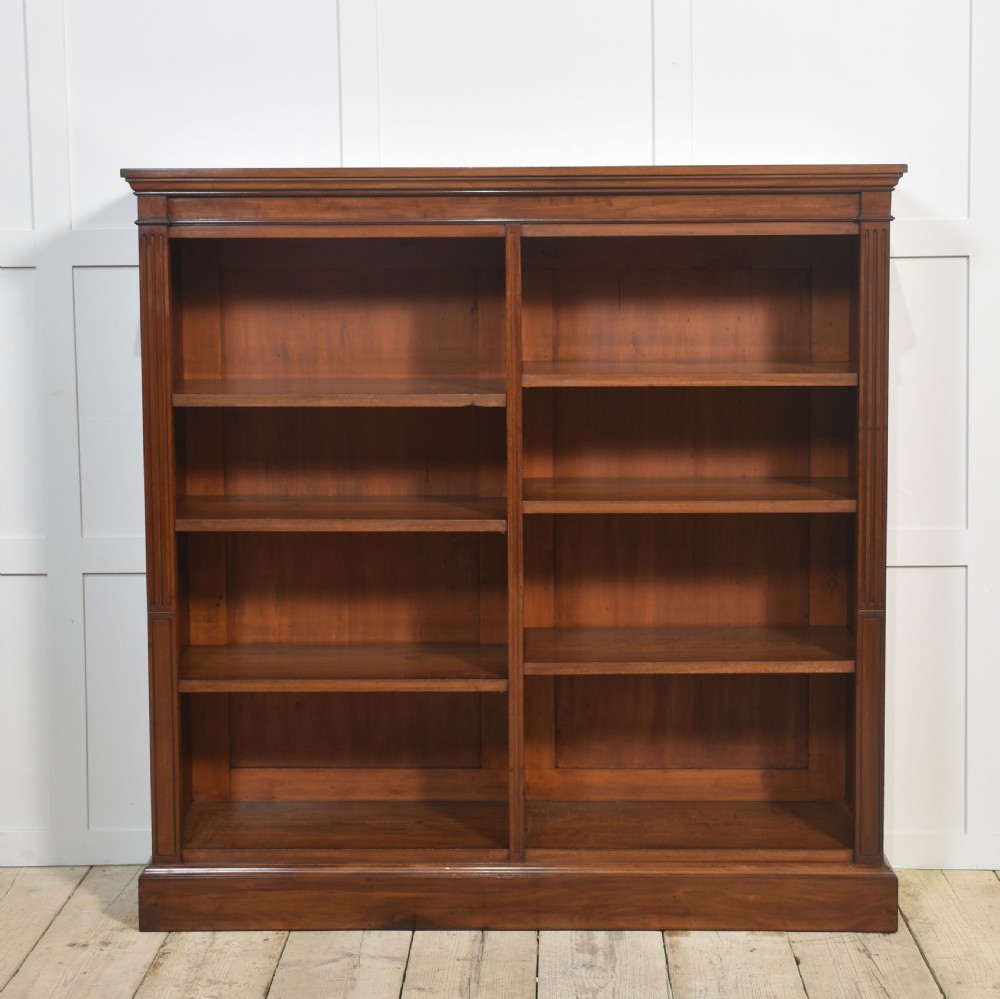 Mahogany open bookcase View IX