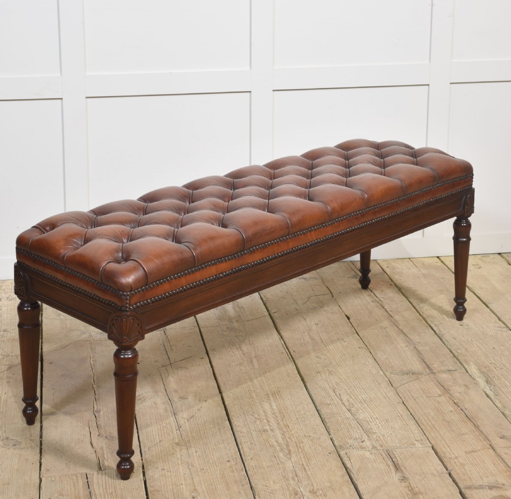19th Century leather stool
