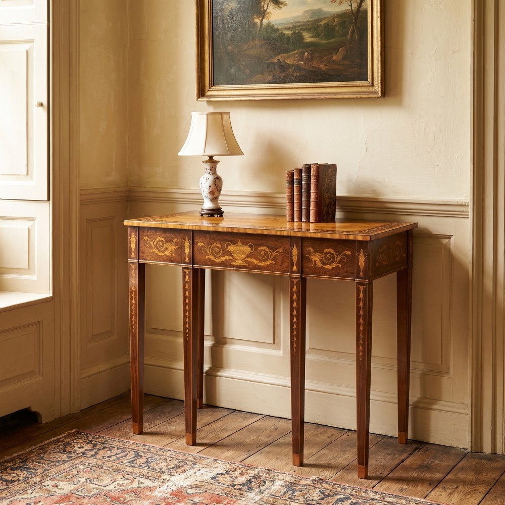 Sheraton Style Marquetry Side Table View II