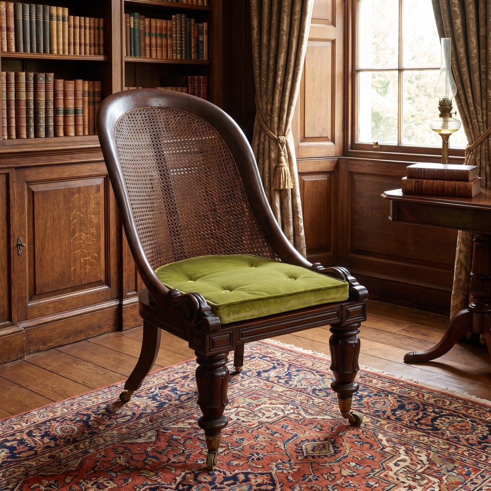 Victorian Mahogany And Cane Slipper Chair View II