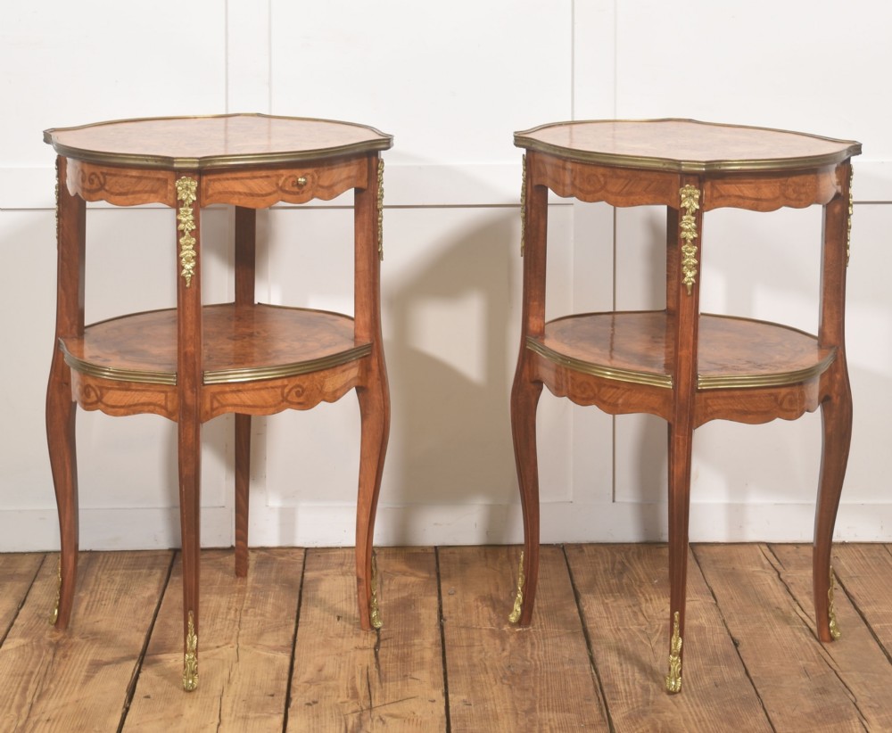 Pair Of French Louis XV Style Marquetry Side Tables View IV