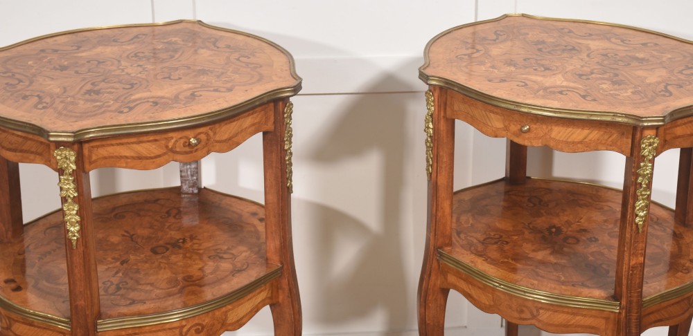 Pair Of French Louis XV Style Marquetry Side Tables View VIII