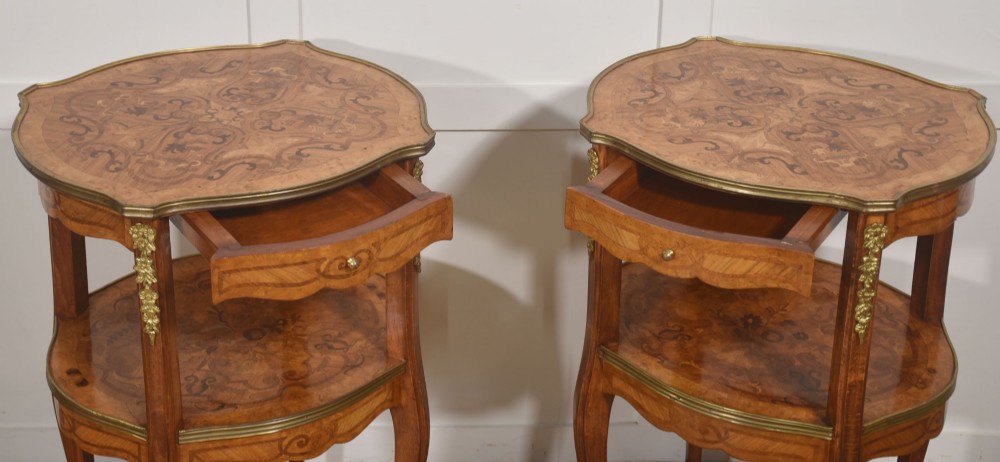 Pair Of French Louis XV Style Marquetry Side Tables View XI
