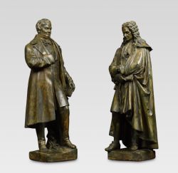 PAIR OF BRONZE FIGURES SIGNED DOPMEIER