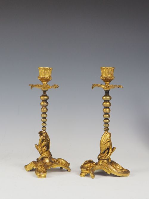 Pair of Henri Picard Gilt Bronze Candlesticks Circa. 1850
