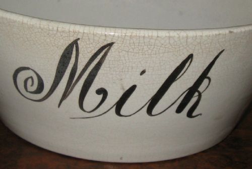fig 1. Antique Staffordshire Milk Pan circa 1880