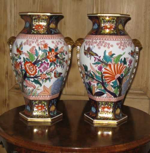 Two Fine Antique Copeland China Lamps Circa 1880