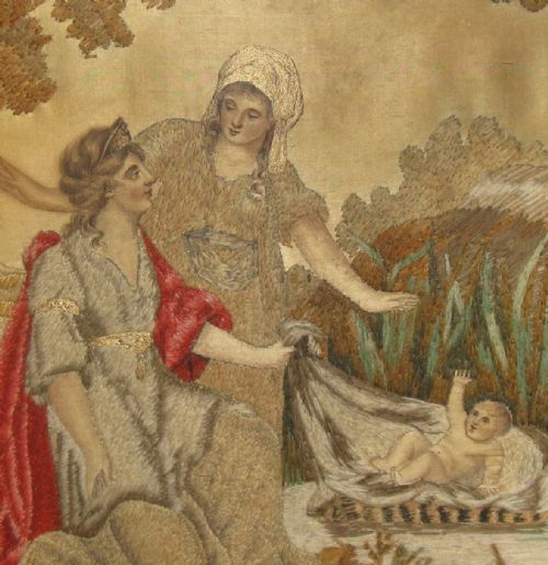 fig 1. Georgian Oval Silk & Wool Gilt-framed Needlework circa 1830