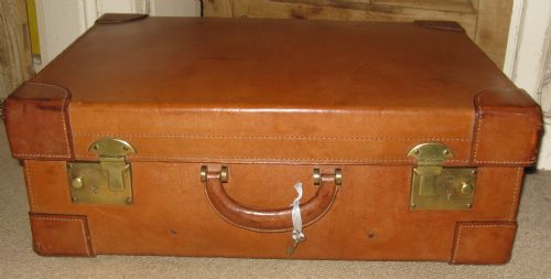 Fine English Leather Suitcase Circa 1920